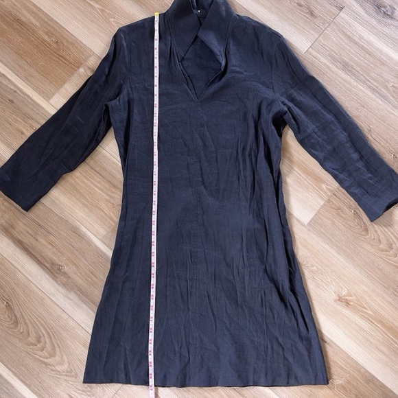 Peter Cohen Gold Star Label Dress Black Stand Collar with Pockets M - Picture 3 of 10